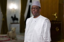 Le président sénégalais, Macky Sall, au Palais présidentiel de Dakar, le 9 février 2024. © Sylvain Cherkaoui/AP/SIPA