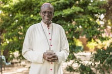 Mgr Benjamin Ndiaye, archevêque de Dakar, le 23 mars 2024. © Sylvain Cherkaoui pour JA