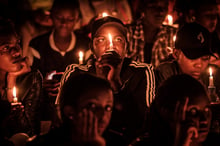 Un Rwandais lors des commémorations du génocide des Tutsi au Rwanda, le 7 avril 2019, à Kigali. (illustration). © Photo by Yasuyoshi CHIBA / AFP