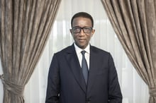 Amadou Ba, ancien Premier ministre sénégalais et candidat à l’élection présidentielle 2024, au Petit Palais, Dakar, le 5 octobre 2023. © Sylvain Cherkaoui pour JA