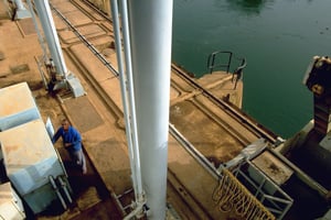 Centrale hydroelectrique de Sotuba, la seule du pays. Vue generale *** local caption *** Mali, energy: EDM, private electricity supplier. Hydroelectric power plant in Sotuba, the only one in the country.