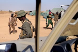 Entraînement de l’armée malienne dans la région de Ménaka, en 2021 (illustration). © Thomas Coex / AFP