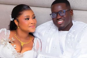 Dieynaba Sangaré Ndiaye et son ex mari, Alioune Badara Mbacké, le jour de leurs noces. © DR