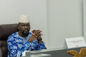 Le colonel Mamadi Doumbouya lors du conseil ordinaire des ministres  au Palais Mohammed V, le 14 septembre 2023. © Présidence de la Guinée