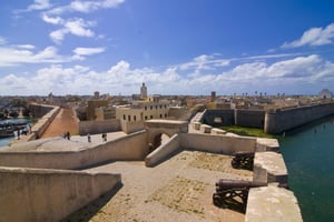 Les fortifications portugaises de Mazagan, qui font aujourd’hui partie de la ville d’El-Jadida, inscrite au patrimoine mondial de l’Unesco, au Maroc. © Michael Runkel/Robert Harding Heritage via AFP