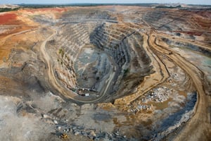 La mine de cuivre Frontier à Sakania, à la frontière congolaise avec la Zambie. © Gwenn Dubourthoumieu pour JA.
