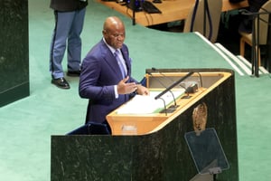 Le président de la transition gabonaise, Brice Clotaire Oligui Nguema, aux Nations unies le 26 septembre 2024. © Présidence de la République gabonaise