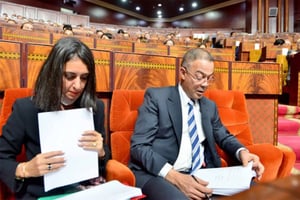 La ministre des Finances Nadia Fettah Alaoui et son ministre délégué du Budget, Fouzi Lekjâa. © DR.