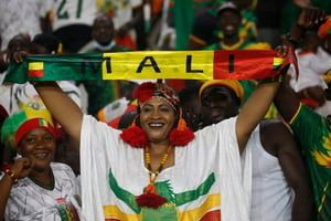 Une supportrice malienne lors du match Mali-Afrique du Sud, au stade Amadou-Gon-Coulibaly de Korhogo, le 16 janvier 2024. © REUTERS/Luc Gnago