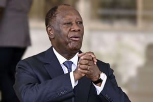 Le président ivoirien Alassane Ouattara, le 4 mars 2024 à Abidjan. © Photo by Shutterstock /SIPA