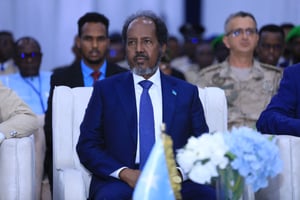 Le président somalien, Hassan Sheikh Mohamoud, à Mogadisco, le 20 décembre 2023. © Hassan Ali Elmi / AFP.
