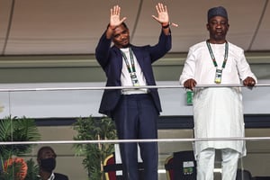 Samuel Eto’o, le 27 janvier 2024 à Abidjan, lors de la CAN 2024. © FRANCK FIFE / AFP