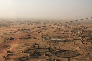 Vue aérienne de la ville de Djibo, au Burkina Faso, le 18 février 2021. © Sam Mednick/AP/SIPA