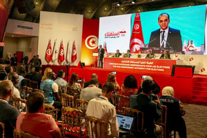 Farouk Bouasker, président de la Haute autorité indépendante pour les élections © Yassine Gaidi /Anadolu Agency via AFP