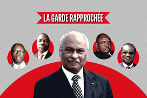 La garde rapprochée du ministre camerounais de la Justice, Laurent Esso. © Montage JA