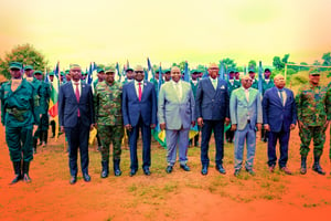 Cérémonie de présentation des effectifs centrafricains formés par l’armée rwandaise, à Bangui, en novembre 2023. © Rwanda Defence Force