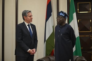 ICOAST-US-DIPLOMACY © Le secrétaire d’État américain Antony Blinken et le président nigérian Bola Tinubu, le 23 janvier à Abuja.