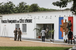 L’une des bases des Forces françaises en Côte d’Ivoire, à Port-Bouët, en décembre 2019. © Ludovic MARIN / AFP