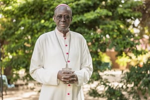 Mgr Benjamin Ndiaye, archevêque de Dakar, le 23 mars 2024. © Sylvain Cherkaoui pour JA