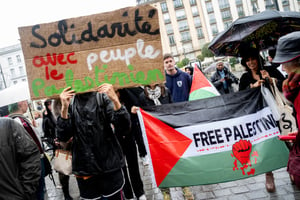 Manifestation en soutien à la Palestine à Rennes. © Hans Lucas via AFP
