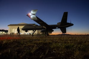 Un drone américain MQ-9 Reaper comme en utilisent les Forces armées marocaines. © John Moore / Getty Images via AFP