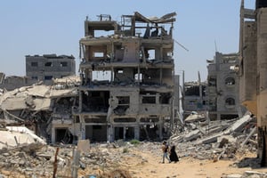 Khan Younès, dans le sud de la bande de Gaza, le 12 juin 2024. © Rizek Abdeljawad/Xinhua/CHINE NOUVELLE/SIPA