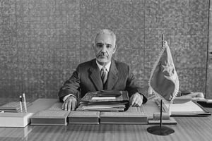 Le président Moktar Ould Daddah a proclamé l’indépendance de la Mauritanie le 28 novembre 1960. © Jacques Pavlovsky/Sygma via Getty Images