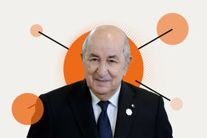 Le président algérien, Abdelmadjid Tebboune, est candidat à un second mandat. © Montage JA