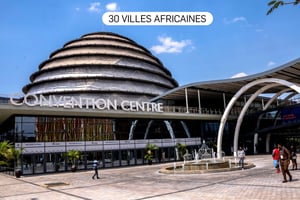 Le Kigali Convention Centre, dans la capitale rwandaise. © Jean Bizimana/Reuters