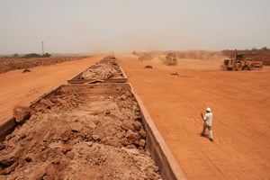 Mine de Sangaredi exploitée par la Compagnie des Bauxites de Guinée, CBG. © Jean Claude MOSCHETTI/REA
