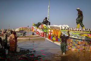 Pêcheurs de la ville sénégalaise de Saint Louis © Cem Ozdel/Anadolu via AFP