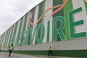 Usine de fabrication de la bière Brassivoire à Abidjan, le 20 juillet 2017. © ISSOUF SANOGO/AFP