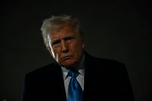 Le président américain, Donald Trump, s’adresse à la presse à son arrivée à la base conjointe Andrews, dans le Maryland, le 2 février 2025. © Jim WATSON / AFP