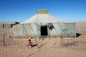 Camp de réfugiés sahraouis à Tindouf, dans l’ouest de l’Algérie, le 16 janvier 2022. © RAMZI BOUDINA/REUTERS