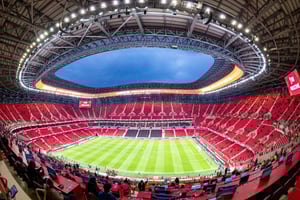 Le stade Moulay-Abdellah de Rabat, lors du match de la CAN entre le Maroc et le Mali, le 26 décembre 2025.