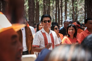 Le président sortant Andry Rajoelina, le 10 octobre 2023, à Antananarivo. © RIJASOLO / AFP