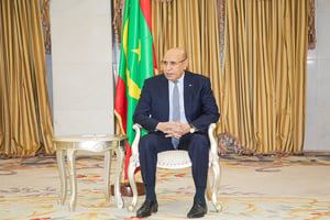Le président mauritanien, Mohamed Ould Cheikh El Ghazouani, le 30 octobre 2023. © AMI.