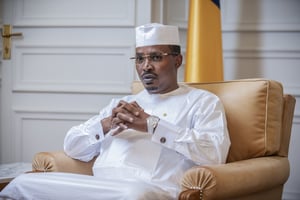 Le président de la transition, Mahamat Idriss Déby Itno, à Paris le 7 février 2023. © Vincent FOURNIER/JA