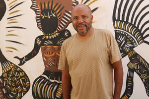 José da Silva, du label Lusafrica, à Mindelo, au Cap-Vert, en avril 2024. © Jean Berry.