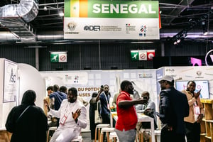 Le stand du Sénégal à Vivatech 2024, grand raout de la tech à Paris, en mai. © Laurent Hazgui/Divergence.