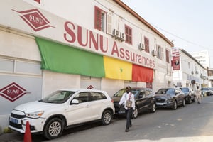 Les bureaux de l’entreprise Sunu Assurances à Dakar, le 18 janvier 2024. © Sylvain Cherkaoui pour JA