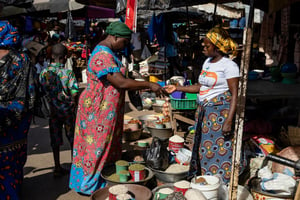 Sur un marché de Korhogo, dans le nord de la Côte d’Ivoire, le 14 janvier 2024. © FADEL SENNA / AFP