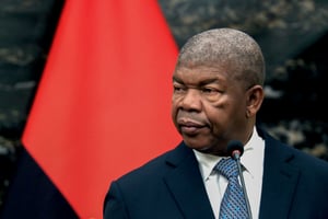 Le président angolais, João Lourenço, lors d’une conférence de presse au palais présidentiel de Luanda, le 14 janvier 2025. © EPA/AMPE ROGERIO / MaxPPP