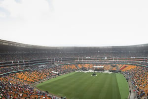 C’esC’est dans l’enceinte du FNB Stadium, à Johannesburg, qu’a eu lieu, le 10 décembre 2013, la cérémonie officielle d’adieu à Nelson Mandela, décédé le 5 décembre 2013. © TYLER HICKS/The New York Times-REDUX-REA