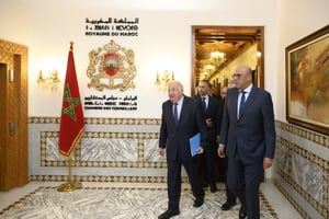 Le président du Sénat français, Gérard Larcher, lors de sa visite officielle au Maroc. © JALAL MORCHIDI/EPA/MaxPPP