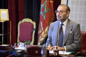 Le roi du Maroc, Mohammed VI, le 20 septembre 2023 au Palais royal de la capitale, Rabat. © MAP