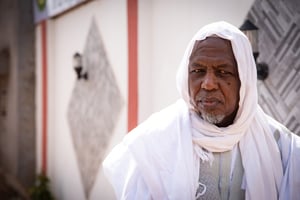 L’imam Mahmoud Dicko, à Bamako, le 10 juin 2021. Mahmoud Dicko (Mali), Imam, lors de l’interview au nouveau centre qui porte Ã©galement son nom, le 10 juin 2021 Ã  Bamako.
© Nicolas Réméné pour JA