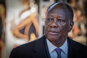 Le président ivoirien Alassane Ouattara lors du sommet de l’OIF au Grand Palais à Paris, le 5 octobre 2024. © Ludovic MARIN / POOL / AFP