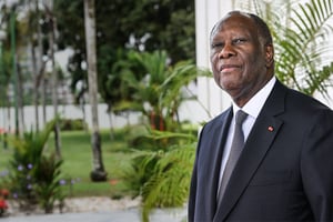 Le président Alassane Ouattara, en décembre 2023, à Abidjan. © Sia KAMBOU/AFP