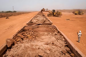 Mine de Sangaredi exploitée par la Compagnie des bauxites de Guinée, CBG.